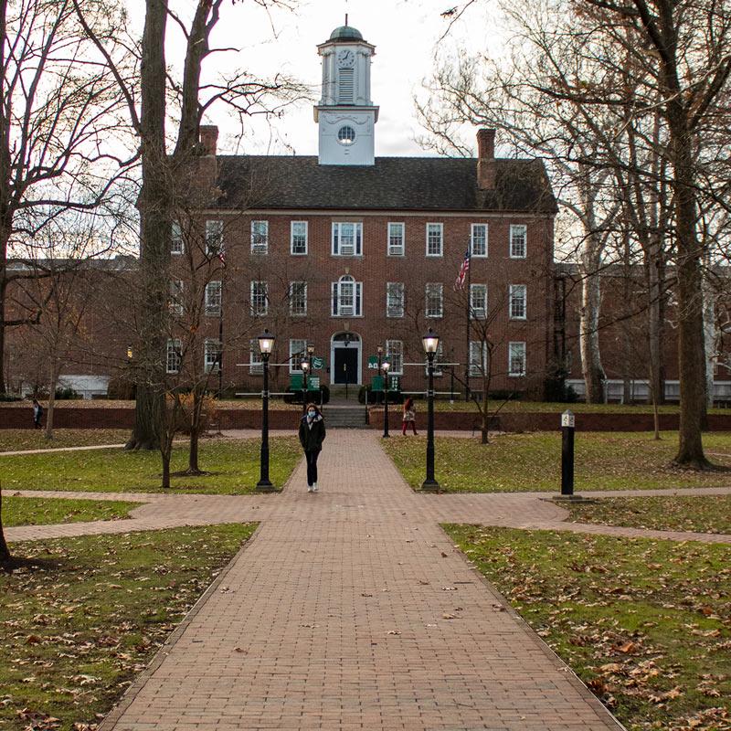 Walkway to Cutler Hall in Fall